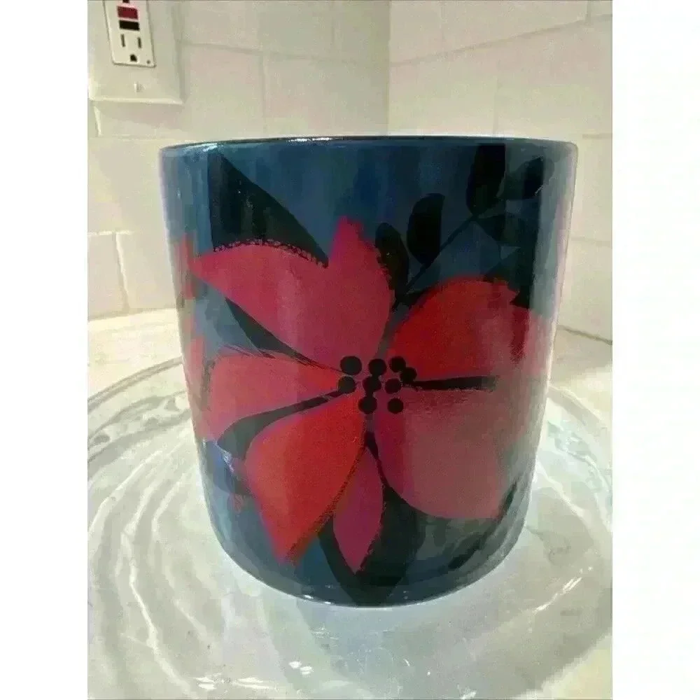 Starbucks Royal Blue Floral 2021 Coffee Mug Cup 12 Oz Ceramic Collectible
